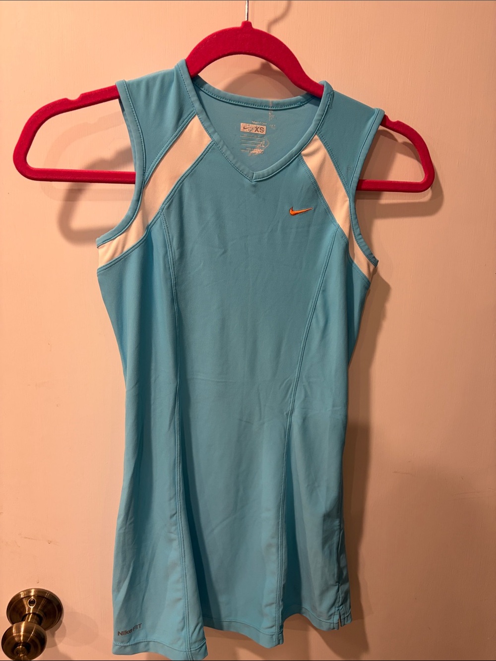 Nike Women’s Aqua Blue Tank Dress with White Panels XS
